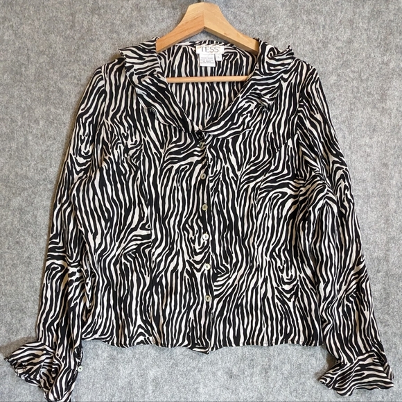 TESS Tops - TESS Silk Blouse L